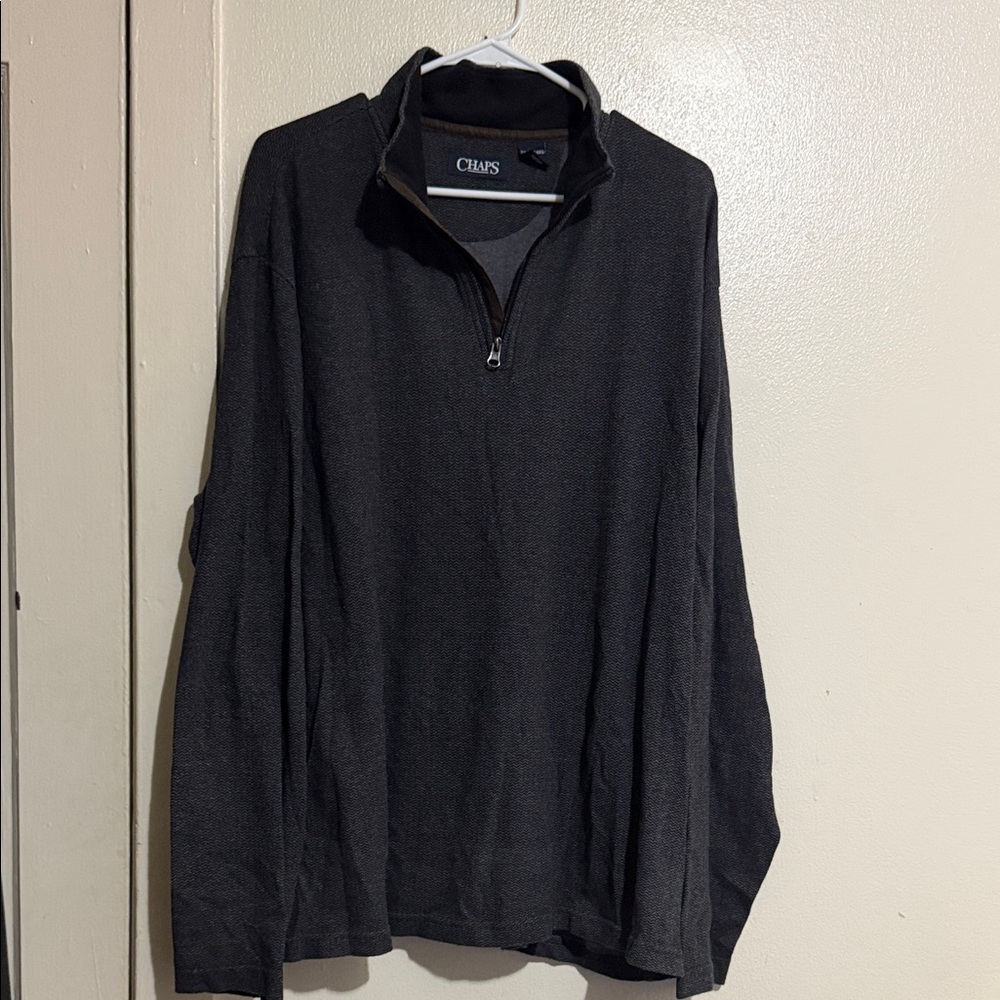 Chaps Men's Charcoal Zip-Up Sweater